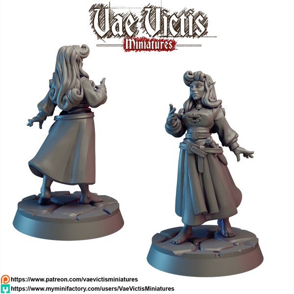 Barefoot Elven Princess 28mm or 32mm D&D Resin Miniature Dungeons and Dragons Pathfinder RPG Roleplaying Vae Victis Bugbear Mini