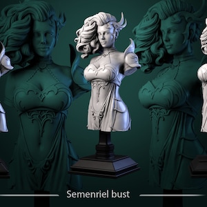 Semenriel Dark Reaper Bust Resin Minis D&D Dungeons and Dragons Pathfinder DnD Tabletop Display RPG White Werewolf Tavern Statue