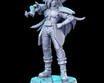 Gory Swordsman 28mm or 32mm D&D Resin Miniature Dungeons and Dragons Pathfinder RPG Roleplaying RN Estudios Minis Anime Vol.4