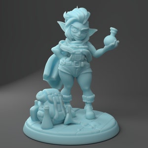 Goldie the Goblin Alchemist D&D Resin 28mm or 32mm Miniature Dungeons and Dragons DnD Pathfinder Tabletop Twin Goddess Display or RPG