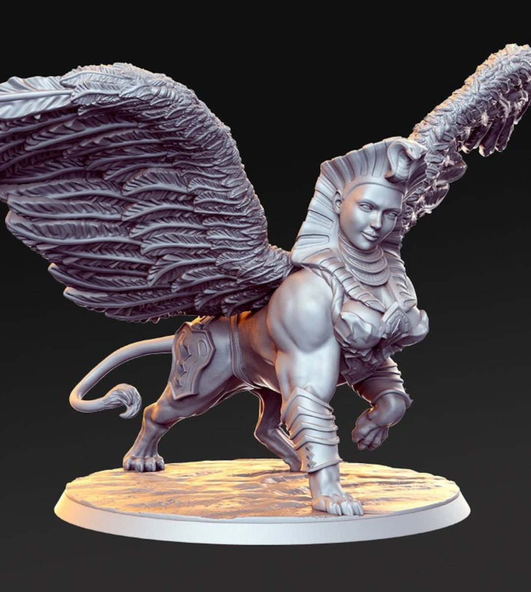 Odiphia Female Sphinx Gynosphinx Monster Mini D&D Resin Etsy