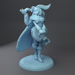 Gidae Moth Girl Mini 28mm, 32mm, 54mm, AND 75mm D&D Resin Miniature Dungeons and Dragons DnD Pathfinder Tabletop Twin Goddess Display RPG
