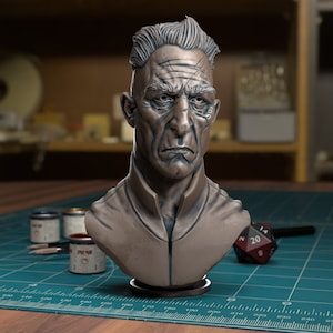Busto de hombre deshonrado, miniaturas de resina, D&D, Dungeons and Dragons, Pathfinder, DnD, mesa de exhibición, RPG, miniatura de TytanTroll