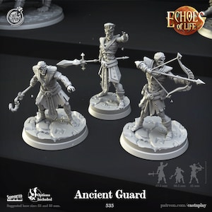Ancient Guards Egyptian Skeletons D&D Resin 28mm 32mm Miniatures Dungeons and Dragons Pathfinder Tabletop Display Cast N Play Echoes of Life