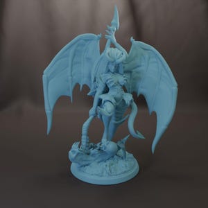 Sexy Succubus Pinup D&D 3D Printed 28mm 32mm Miniature Dungeons and Dragons Pathfinder Tabletop Twin Goddess NSFW Display or RPG Suga Hex
