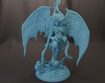 Sexy Succubus Pinup D&D 3D Printed 28mm 32mm Miniature Dungeons and Dragons Pathfinder Tabletop Twin Goddess NSFW Display or RPG Suga Hex