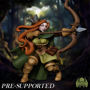 Florence Archer SFW or NSFW 28mm 32mm D&D Resin Mini Dungeons and Dragons Pathfinder Tabletop RPG Character Miniatures of Madness Forest