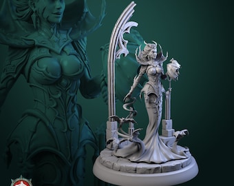 Mistress of Blood Vampire Queen Resin Mini 28mm 32mm and 75mm Scales Dungeons and Dragons Pathfinder Tabletop RPG White Werewolf Tavern