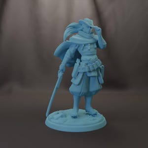 Samurai Cowboy Gunslinger Blade 28mm 32mm 54mm or 75mm Statue D&D Resin Miniature Dungeons and Dragons Roleplaying Twin Goddess Western Mini