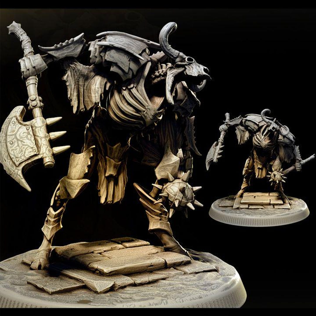 Skele Taurs Skeleton Minotaur Bones - 32mm D&D Resin Miniature Dungeons ...