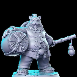 Panda Adventuring Monk Ranger Kung Fu Fighter 28mm 32mm D&D Resin Miniature Dungeons and Dragons Roleplaying RN Estudio Blizz 6