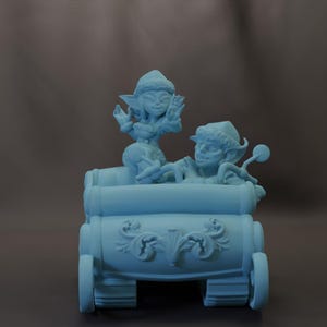 Goblin Rocket Sled Riders Gobo Christmas D&D Resin 28mm 32mm Miniature Dungeons and Dragons DnD Pathfinder Tabletop Twin Goddess Display RPG