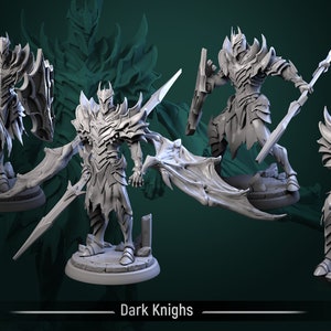 Dark Knight Resin Mini 28mm and 32mm Scales Dungeons and Dragons Pathfinder Tabletop Display RPG White Werewolf Tavern