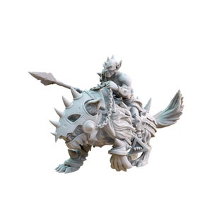 Goblin Worg Rider D&D Mini Resin 28mm 32mm Miniature Dungeons and Dragons DnD Pathfinder Tabletop RPG Figure Hexy Studios Instant Encounters