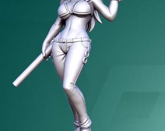 Mami Sexy Female Anime Fighter 28 mm 32 mm D&D Resina Miniatura Dungeons and Dragons Juego de rol RN Estudio JRPG Vol 19 Anime Bonus Pack