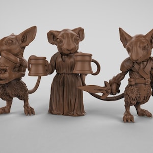 Mousling Musin Fighter and NPC 28mm D&D Miniatures 3D Resin Printed Dungeons and Dragons, Pathfinder, Tabletop for Display or Roleplaying