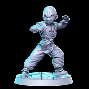 Halfling Monk Crill 28mm or 32mm D&D Resin Miniature Dungeons and Dragons Pathfinder RPG Roleplaying RN Estudios Minis Anime Series Vol.4