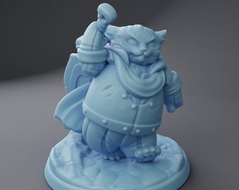 Cat Fighter Tabaxi 28mm 32mm 54mm or 75mm Statue D&D Resin Miniature Dungeons and Dragons Roleplaying Twin Goddess Beastmen Mini