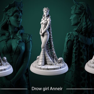 Drow Girl Annier 28mm 32mm or 75mm D&D Resin Miniature Dungeons and Dragons Pathfinder Roleplaying White Werewolf Tavern Songs of Twilight