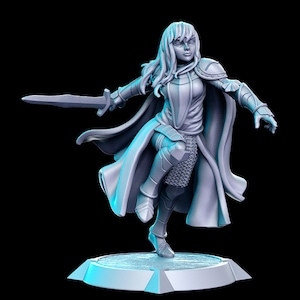 Elune Armored Swordsman 28mm or 32mm D&D Resin Miniature Dungeons and Dragons Pathfinder Western RPG Vol 2 Roleplaying RN Estudios Minis