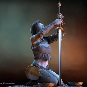 Keena - The Anointed SFW & NSFW 1:10 und 14th Resin Model Kit unbemalter 3D-Harzdruck von Ben Douglas von Ritual Casting