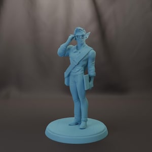 Programmer Elf College Student Figure Mini D&D Resin 28mm 32mm or 54mm Scale Miniature Dungeons and Dragons Twin Goddess