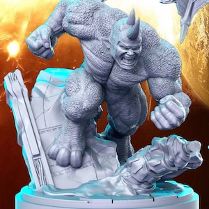 Rhino Comic Villain 28mm or 32mm D&D Resin Miniature Dungeons and Dragons Pathfinder RPG Roleplaying RN Estudios Minis Champions Vol 4