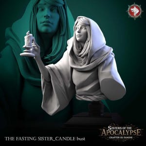 Fasting Sister Bust + Variant Dungeons and Dragons Pathfinder Tabletop Display RPG White Werewolf Tavern Sisters of Apocalypse Ch 3 Famine