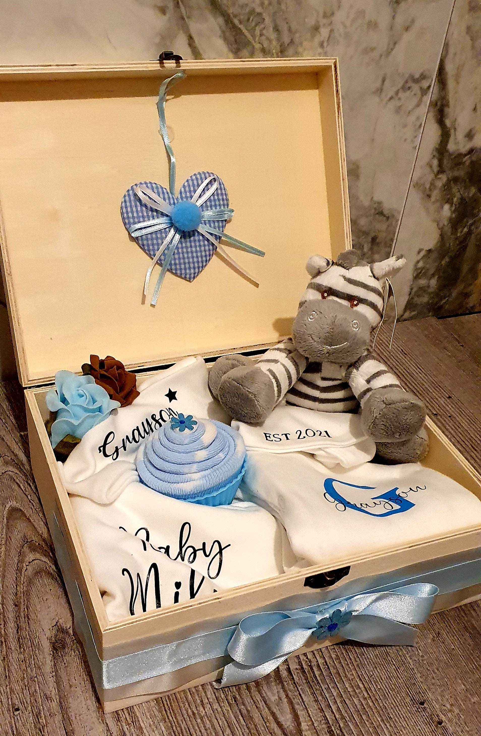 Handmade personalised baby gift box Etsy