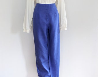 Size Au 14 Cornflower Blue Linen Trouser
