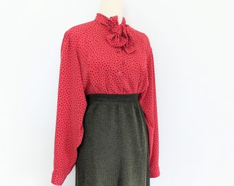 Size Au 14 Red 80s Blouse