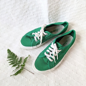 Vintage Green Canvas Sneakers size 37