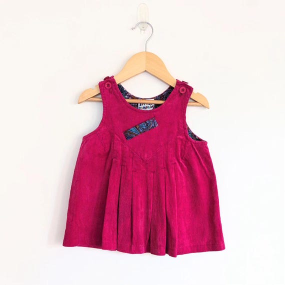 pink corduroy pinafore dress Girls Pink Corduroy Pinafore Dress|OMN