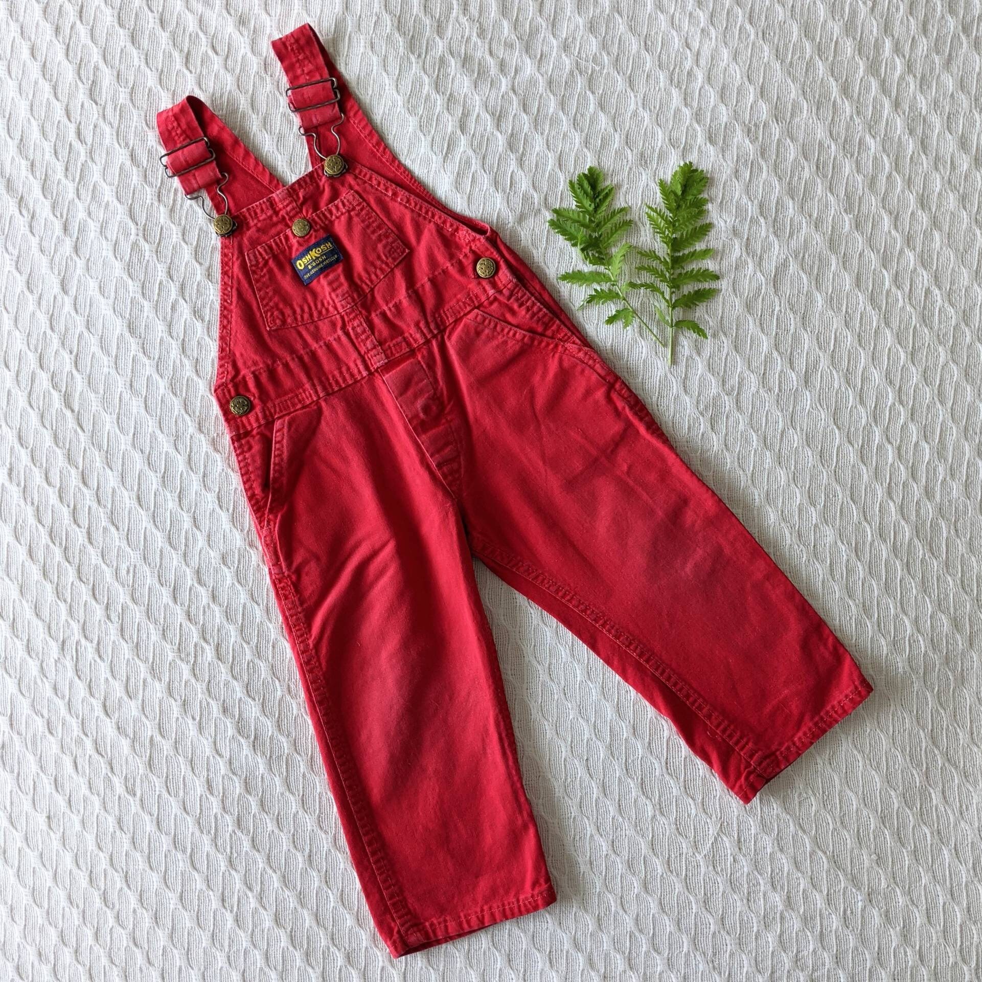 Vintage OshKosh Overalls Red Size 2 Etsy