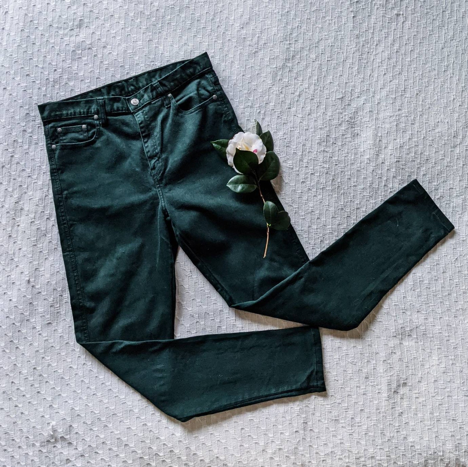 Deep Green Stretch Jeans Women's size Au 10 Etsy
