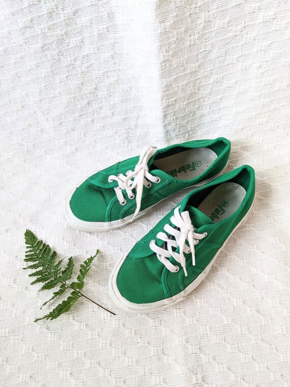 Vintage Green Canvas Sneakers taille 37 Etsy France