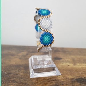 Infinity Beaded Bracelet PDF Pattern - Peyote Stitch with Brick Stitch Embellishments, make it yourself beaded bracelet jewelry gift idea