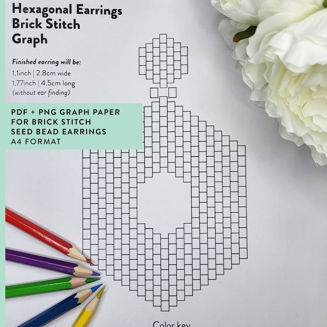 Brick Stitch Beading Graph Paper, Beading Paper for Hexagonal Brick