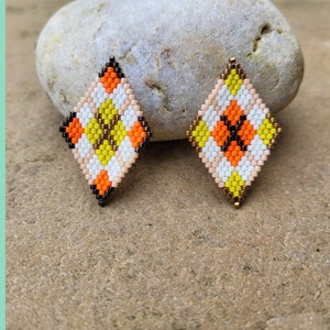 Earrings Pattern, Brick Stitch Earrings, Seed Bead Earrings Pattern for do it yourself beaded jewelry, great mother&#39;s day gift idea
