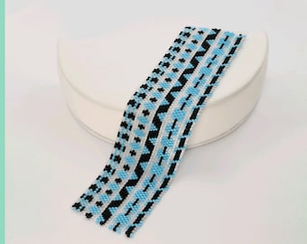 Beading Pattern Illusion Wrap Peyote Stitch Bracelet or Beaded Bookmark with Miyuki Delica, Great Handmade Gift or DIY Bead Project