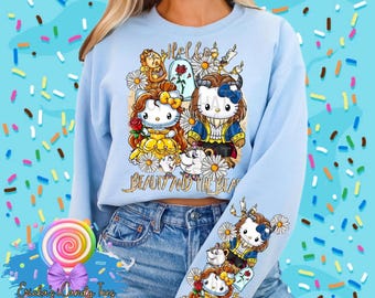 Belle, Hello Kitty, Beauty and the Beast - Toddler, Youth and Adult • Graphic DTF T-Shirts & Sweaters
