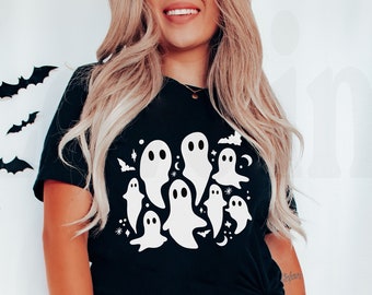 Spooky Ghosts T Shirt - Chemise d’Halloween - Chemise d’Halloween pour femme