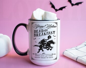 Sleepy Hollow Mug Dead and Breakfast Mug Black Handle Mug Halloween  Mug Best friend Gift Spooky Mug Fall Mug