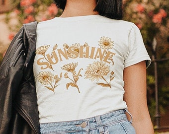 Sunshine State of Mind - Summer Tee - Vintage Inspired Tee - Retro Tee - Vacation Shirt - Summer Shirt - Floral Tee - Flower Shirt
