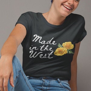vintage Inspired Made in the West Tee - West Coast Tee - Chemise California Poppies - Chemise vintage - California Tee