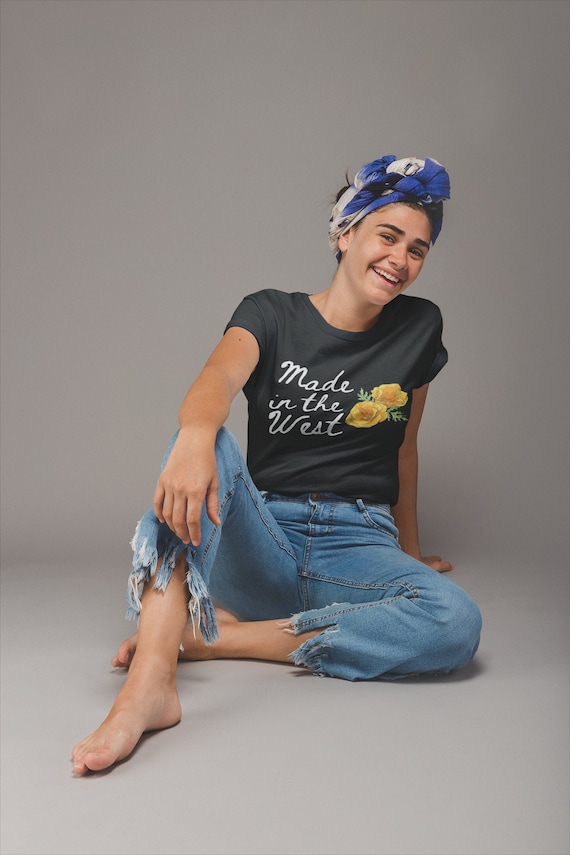 Vintage Inspired Made in the West Tee - West Coast Tee - California Poppies Shirt - Vintage Shirt - California Tee