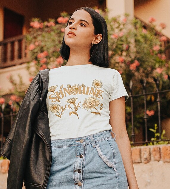 Sunshine State of Mind - Summer Tee - Vintage Inspired Tee - Retro Tee - Vacation Shirt - Summer Shirt - Floral Tee - Flower Shirt