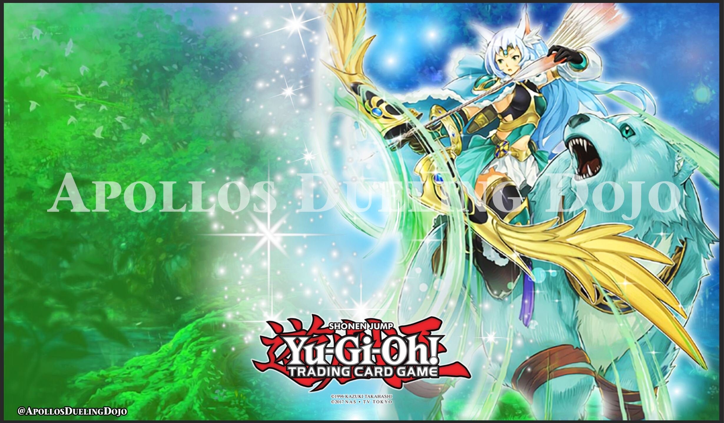 Apollousa Custom Card Gaming Mat Pad Yugioh TCG Playmat Bow of the Goddess 