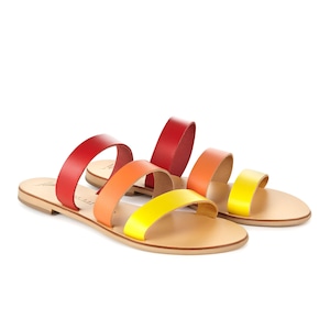 Andros Sandals, Sandals Slides, Sandal Slippers, Sandal Flats, Nicolas Lainas, Red Sandals, sandals Yellow, Orange Sandals, sandal shop