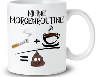 Kaffee Kacken Zigarette Frühstück Brotzeit Morgenroutine Geschenkidee Geschenk Kaffeejunkie Geburtstagsgeschenk lustiger Spruch Vatertag